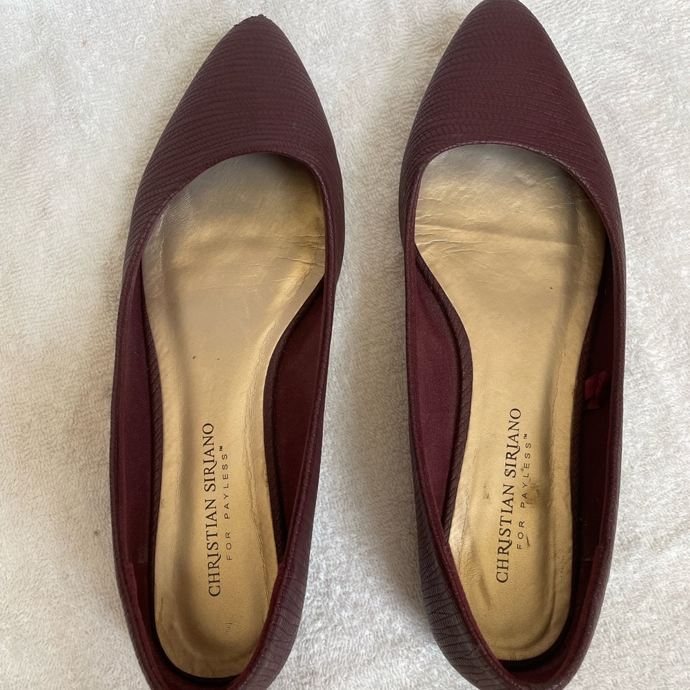 Maroon Christian Siriano flats